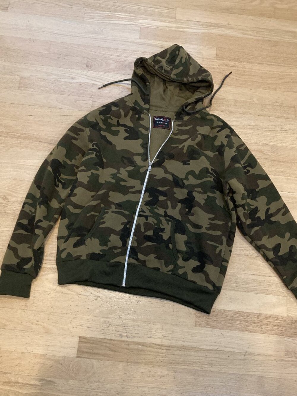 Galaxy by Harvic Men's Green Camo Full Zip Fleece Hoodie, Size M